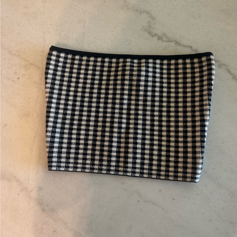 Babaton Black and White Gingham Mini Skirt